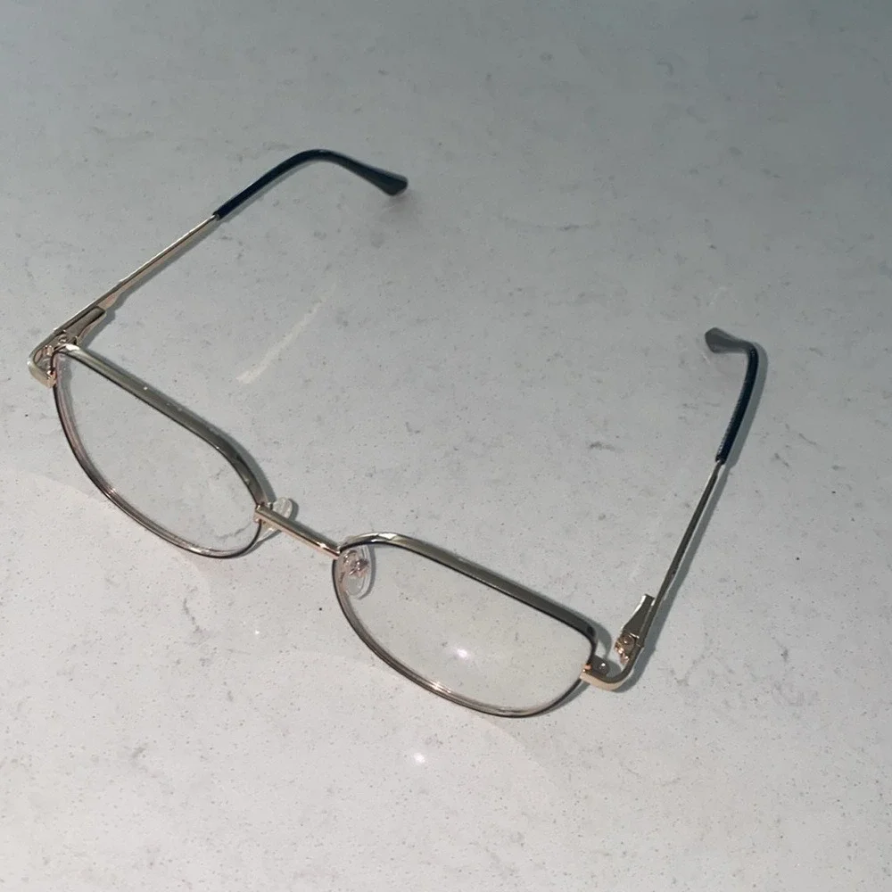 Gold‎ Metal Cat Eye Glasses Clear Lenses Fashion Eyewear TJ26062